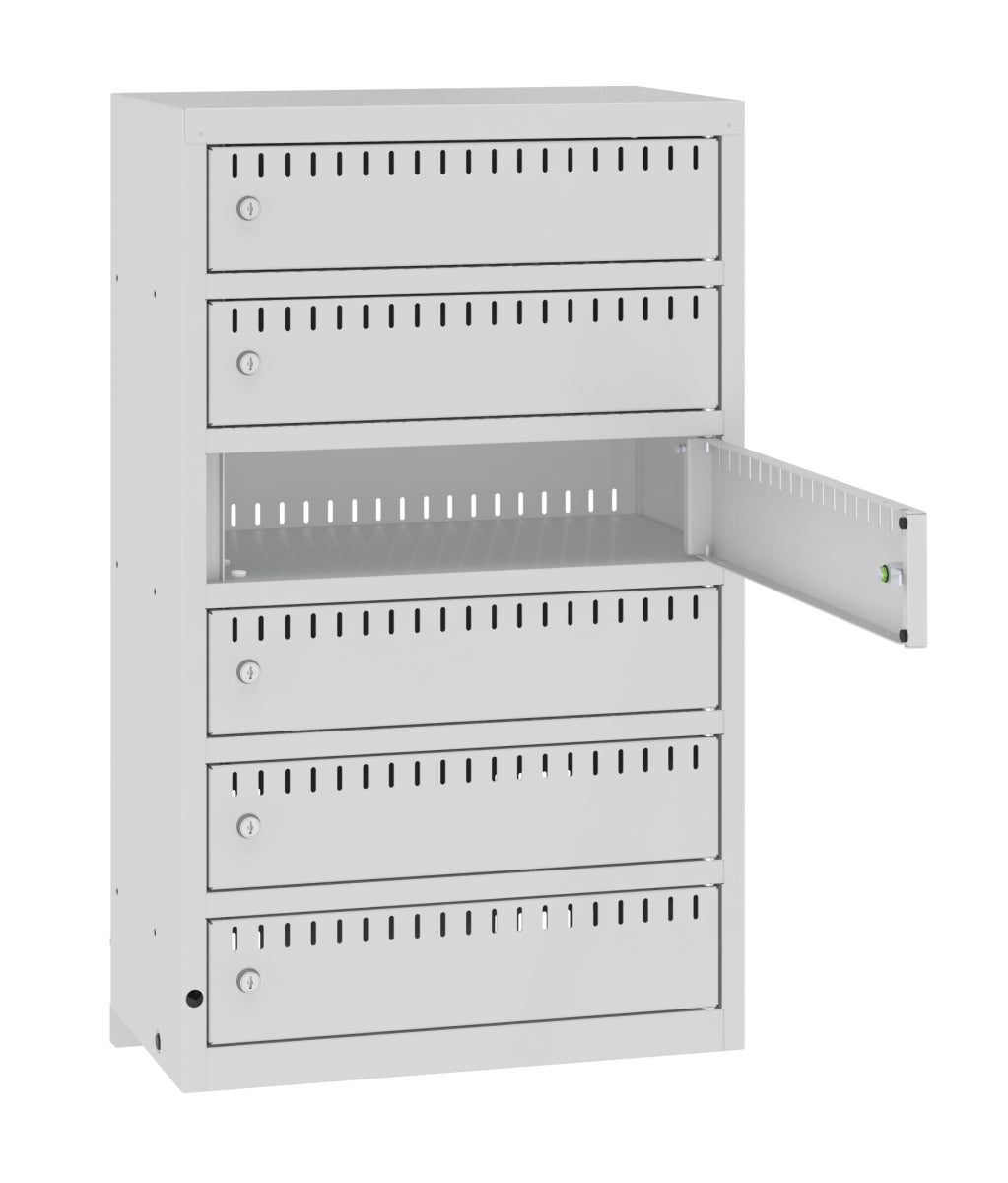 Laddskåp cykelbatterier 6-fack (vägghängd), 900x550x300mm