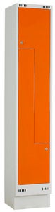 Klädskåp Z, 1750x300x550 mm, plant, cyllås, 2 dörrar