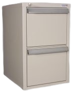 Vertikalskåp, 2-lådigt, P120, 744x471x771 mm, elkodlås