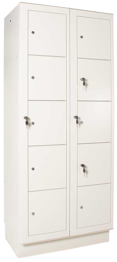 Tvättbytesskåp 1885x800x480 mm, 2x5 fack, sockel