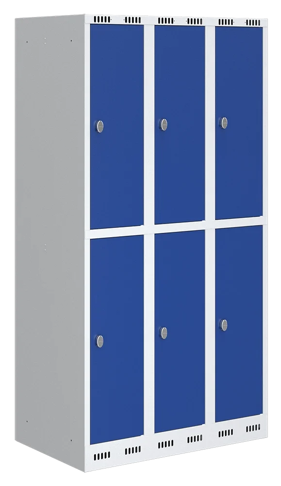 Klädskåp 1750x900x550mm, 3x2 halvhöga dörrar