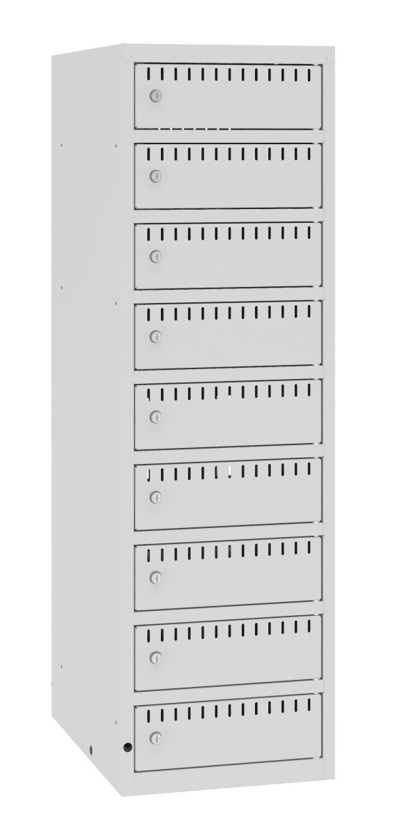 Laddskåp cykelbatterier 9-fack (golvstående), 1325x400x550mm