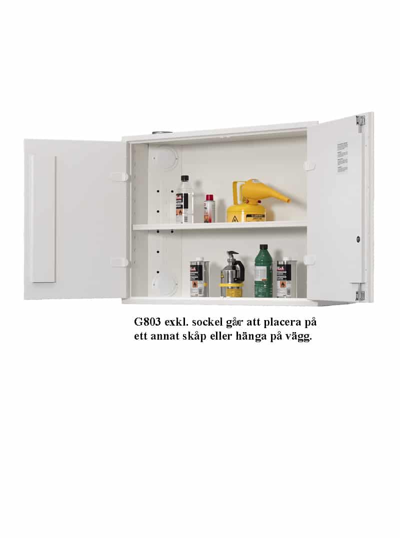 Kemikalieskåp 895x1000x300 mm, 1 hylla